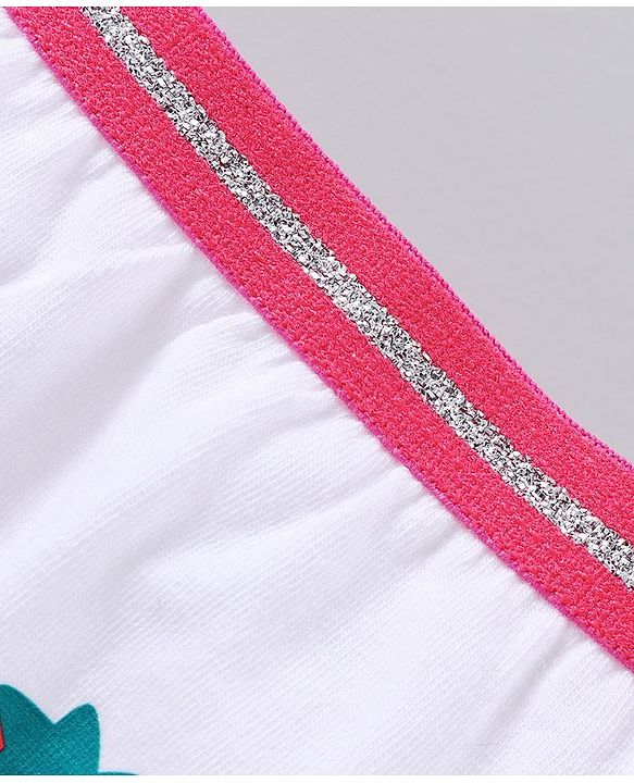 Pine Kids Anti Microbial & Bio Wash Hipster Panties Strawberry Print Pack of 3 - Rose Quartz Camella Rose White Pink