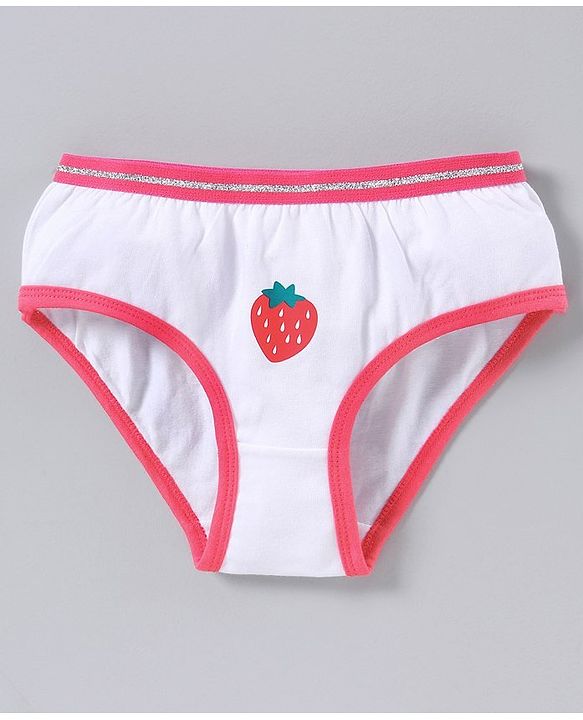 Pine Kids Anti Microbial & Bio Wash Hipster Panties Strawberry Print Pack of 3 - Rose Quartz Camella Rose White Pink