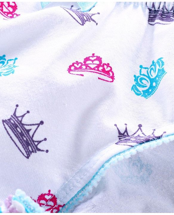 Pine Kids Anti Microbial & Biowash Panties Crown Print Pack of 3 - Pink White Multicolour