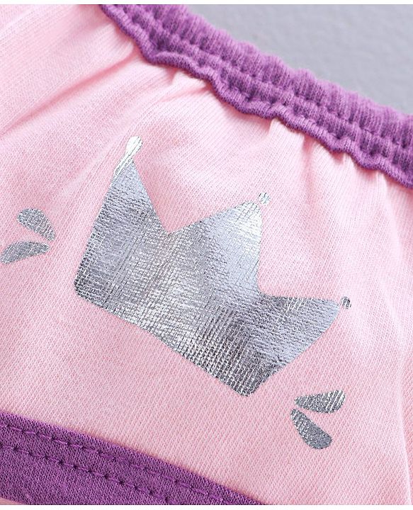 Pine Kids Anti Microbial & Biowash Panties Crown Print Pack of 2 - Pink Blue