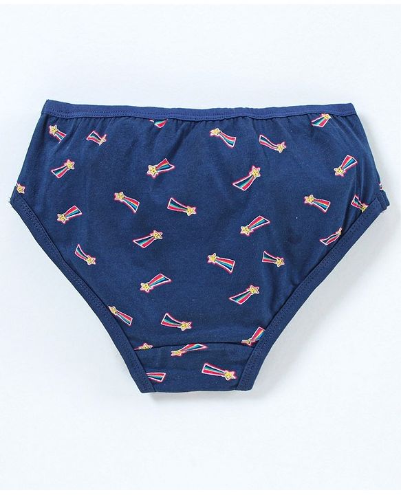 Pine Kids Anti microbial & Bio wash Hipster Panties Assorted Print - Hot Pink, Navy Blue