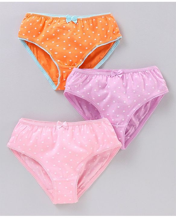 Pine Kids Printed Panties Pack of 3 - Orange Pink Purple