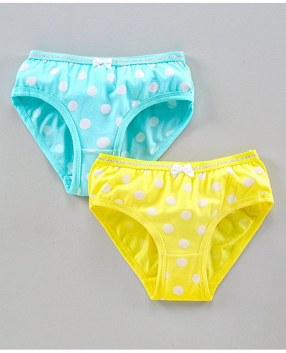 Pine Kids Anti Microbial and Bio Wash Cotton Panties Pack of 2 - Blue Yellow