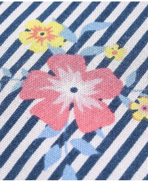 Babyhug Half Sleeves Top Striped Print - Blue