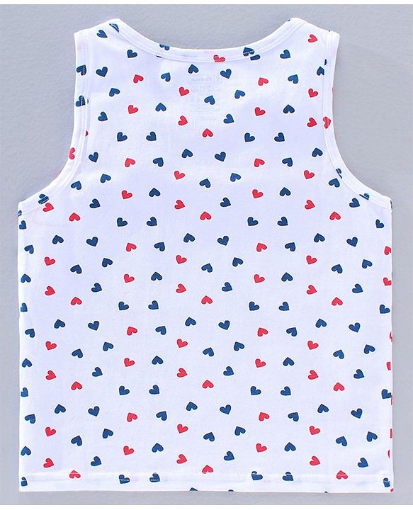 Pine Kids Anti Microbial & Biowash Sleeveless Slips Heart Print Pack of 3 - Red Blue White