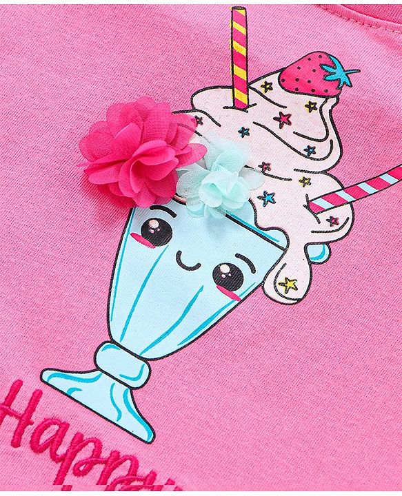 Babyhug Half Sleeves Top Printed - Pink