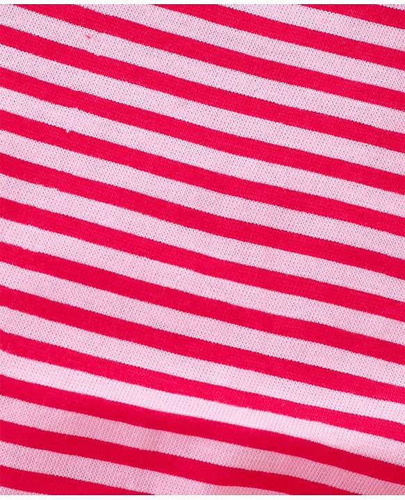 Babyhug Sleeveless Printed & Striped Tops Pack of 2 - Pink
