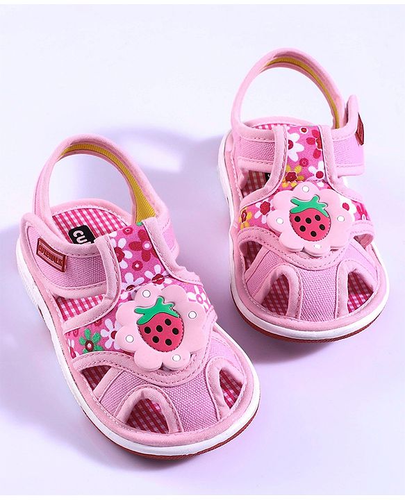 Cute Walk by Babyhug Closed Toe Sandals - Light Pink