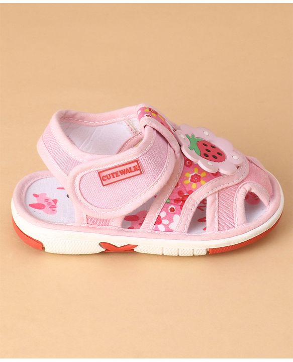 Cute Walk by Babyhug Closed Toe Sandals - Light Pink