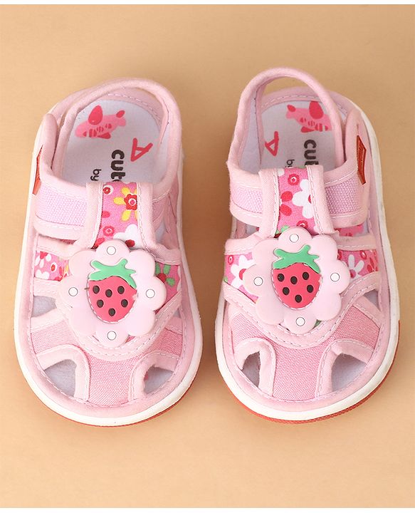 Cute Walk by Babyhug Closed Toe Sandals - Light Pink