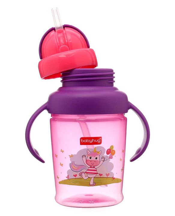 Babyhug 3 in 1 Anti Colic Nipple Spout and Straw Sipper Pink - 270 ml