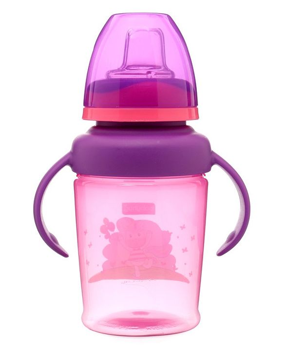 Babyhug 3 in 1 Anti Colic Nipple Spout and Straw Sipper Pink - 270 ml