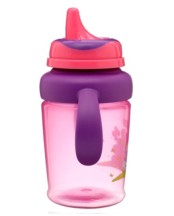 Babyhug 3 in 1 Anti Colic Nipple Spout and Straw Sipper Pink - 270 ml