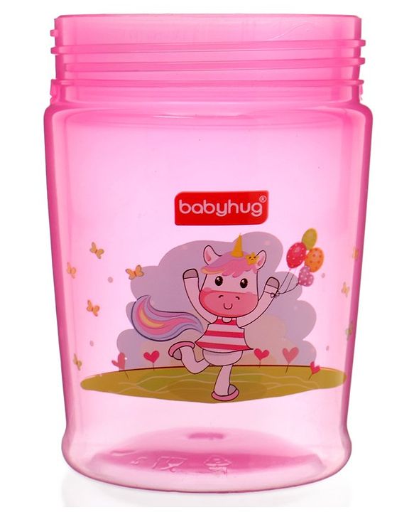 Babyhug 3 in 1 Anti Colic Nipple Spout and Straw Sipper Pink - 270 ml
