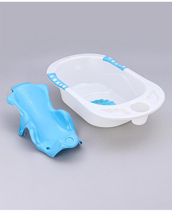 Babyhug Dolphin Bath Tub With Sling - Blue