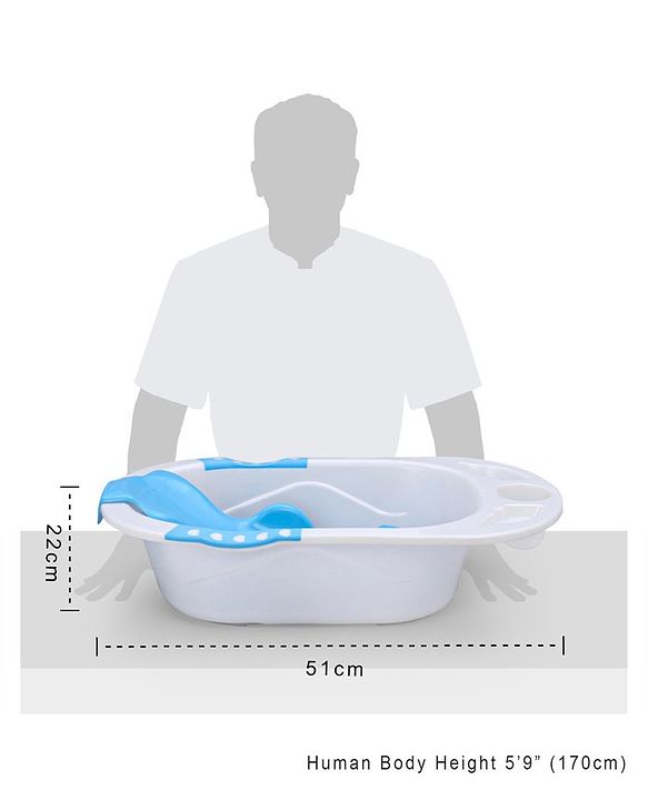 Babyhug Dolphin Bath Tub With Sling - Blue