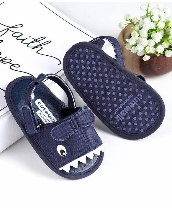 Cute Walk by Babyhug Booties Monster Design - Blue