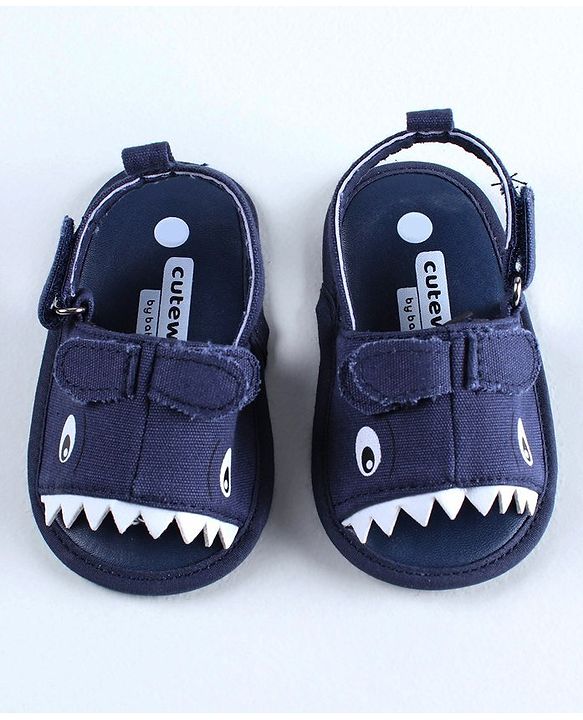 Cute Walk by Babyhug Booties Monster Design - Blue