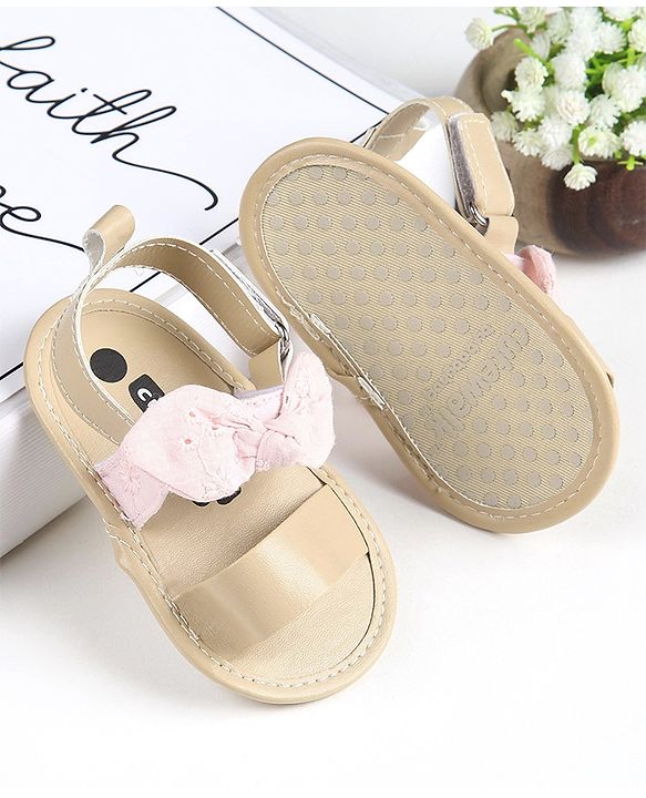 Cute Walk by Babyhug Sandals Style Booties Bow Applique - Brown
