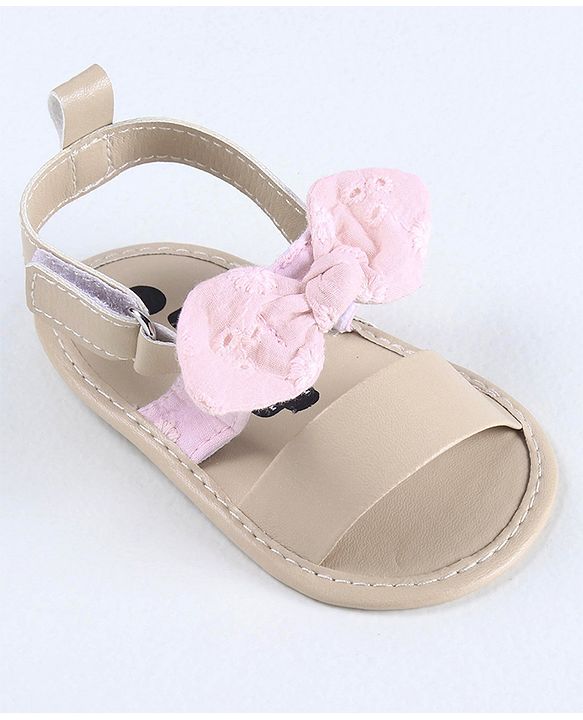 Cute Walk by Babyhug Sandals Style Booties Bow Applique - Brown