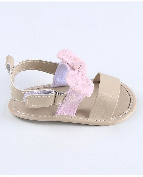 Cute Walk by Babyhug Sandals Style Booties Bow Applique - Brown