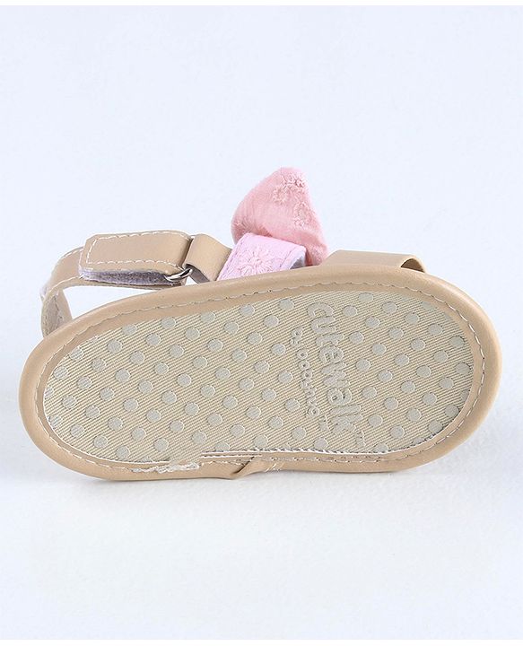 Cute Walk by Babyhug Sandals Style Booties Bow Applique - Brown