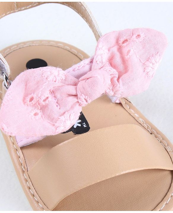 Cute Walk by Babyhug Sandals Style Booties Bow Applique - Brown