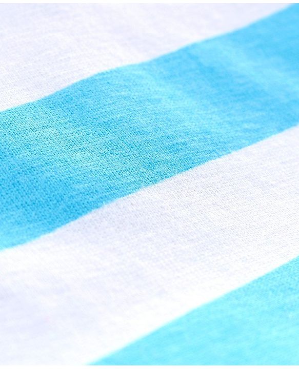 Babyhug Half Sleeves Biowashed Striped Tee - Blue