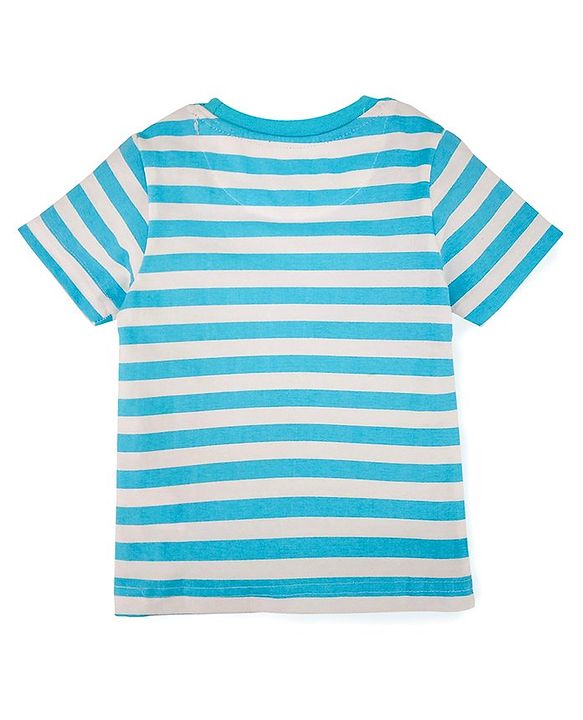 Babyhug Half Sleeves Tee Submarine Print - Blue