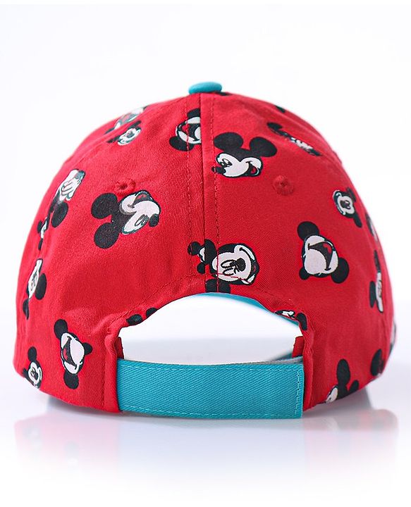 Babyhug Summer Cap Mickey Print Red - Circumference 50 cm