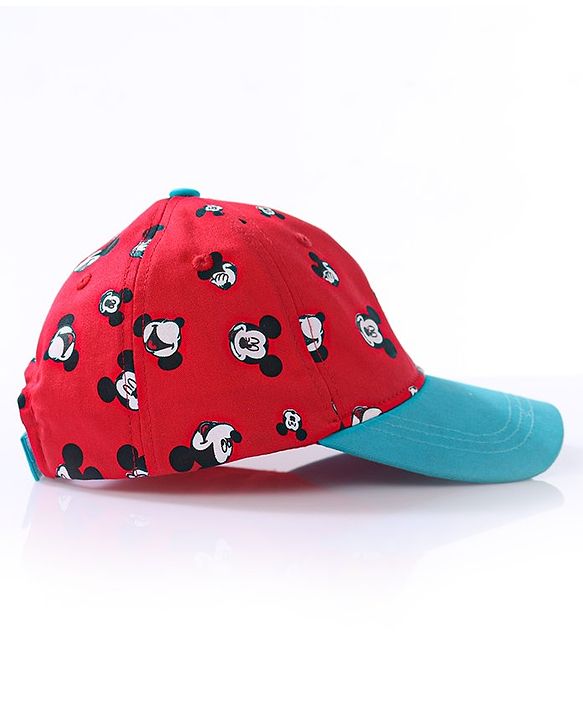 Babyhug Summer Cap Mickey Print Red - Circumference 50 cm