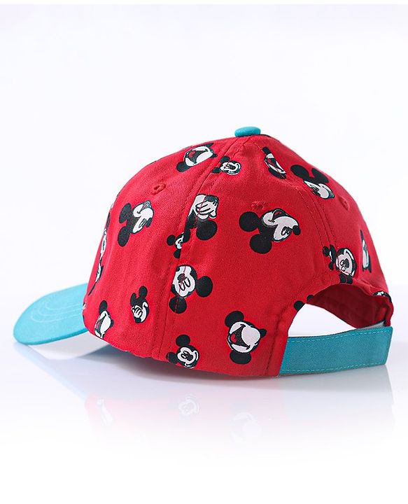 Babyhug Summer Cap Mickey Print Red - Circumference 50 cm