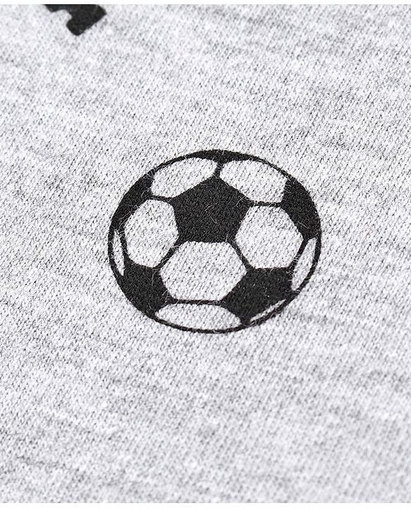Pine Kids Half Sleeves Bio Wash Tee Football Print - Grey