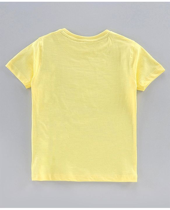 Pine Kids Half Sleeves Tee Racer Car Print - Yellow