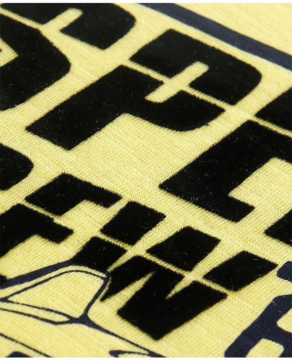 Pine Kids Half Sleeves Tee Racer Car Print - Yellow