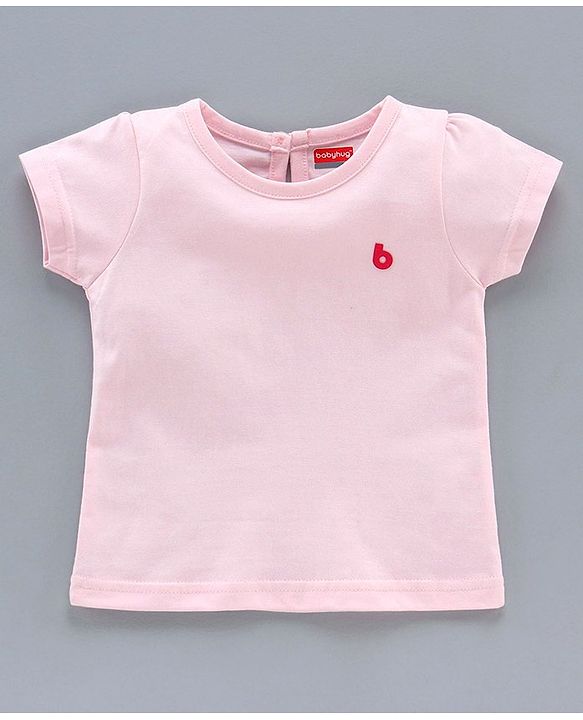 Babyhug Half Sleeves Solid Color Tee Pack of 3 - Pink