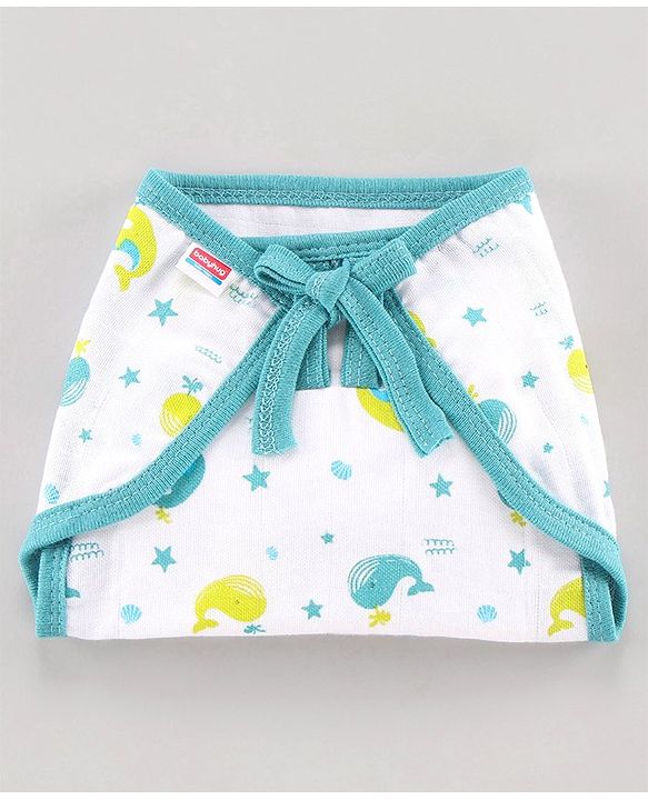 Babyhug Muslin Cloth Nappy Set of 12 Extra Small - Multicolor Whale Print