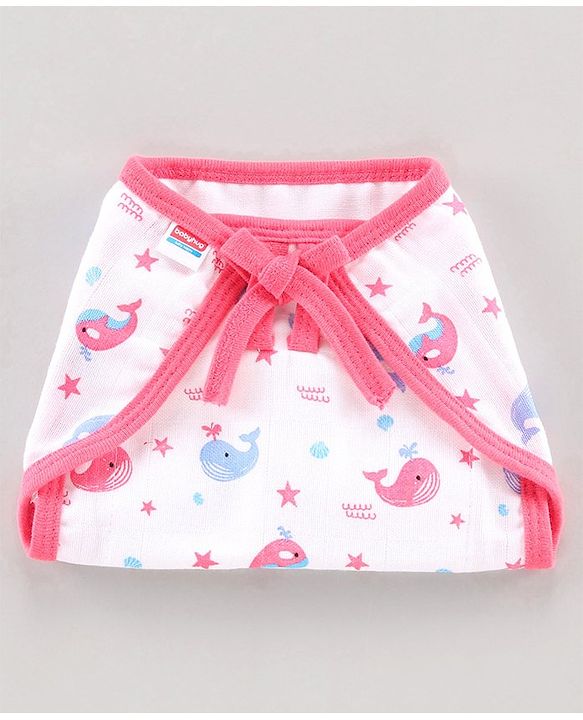 Babyhug Muslin Cloth Nappy Set of 12 Extra Small - Multicolor Whale Print