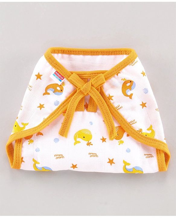 Babyhug Muslin Cloth Nappy Set of 12 Extra Small - Multicolor Whale Print