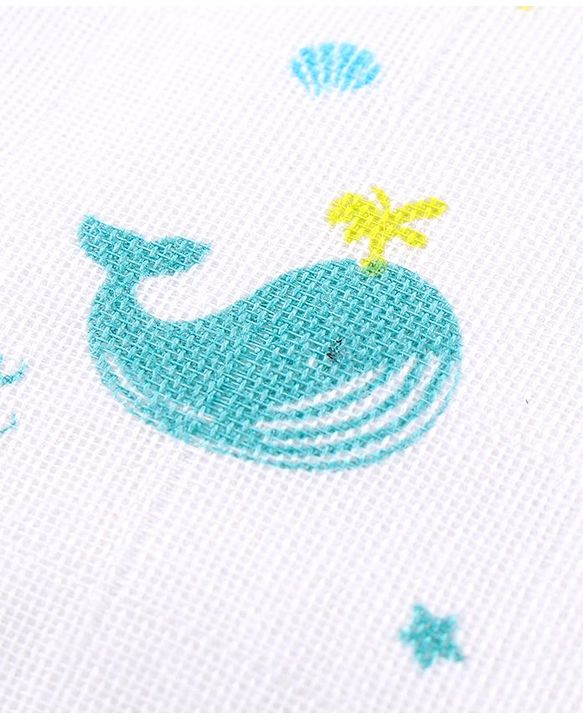 Babyhug Muslin Cloth Nappy Set of 12 Extra Small - Multicolor Whale Print