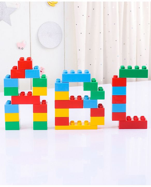 Babyhug Premium 72 Pcs Big Size Colorful Blocks| Toys Building and Construction Interlocking Jumbo Blocks with Big Building Storage Deluxe Bag | Educational and Learning Toy for Children| BIS Certified| Non-Toxic