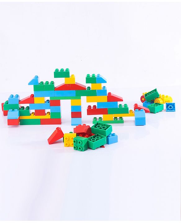 Babyhug Premium 72 Pcs Big Size Colorful Blocks| Toys Building and Construction Interlocking Jumbo Blocks with Big Building Storage Deluxe Bag | Educational and Learning Toy for Children| BIS Certified| Non-Toxic