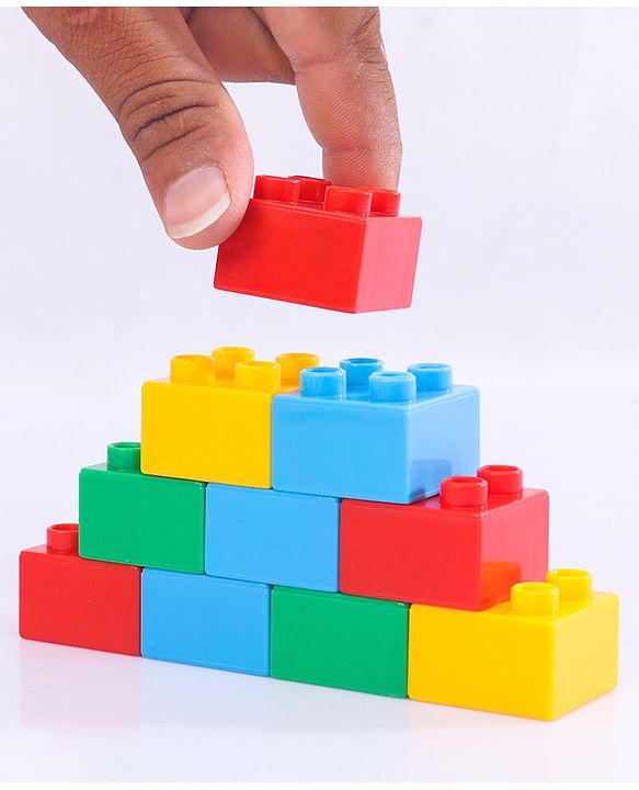 Babyhug Premium 72 Pcs Big Size Colorful Blocks| Toys Building and Construction Interlocking Jumbo Blocks with Big Building Storage Deluxe Bag | Educational and Learning Toy for Children| BIS Certified| Non-Toxic