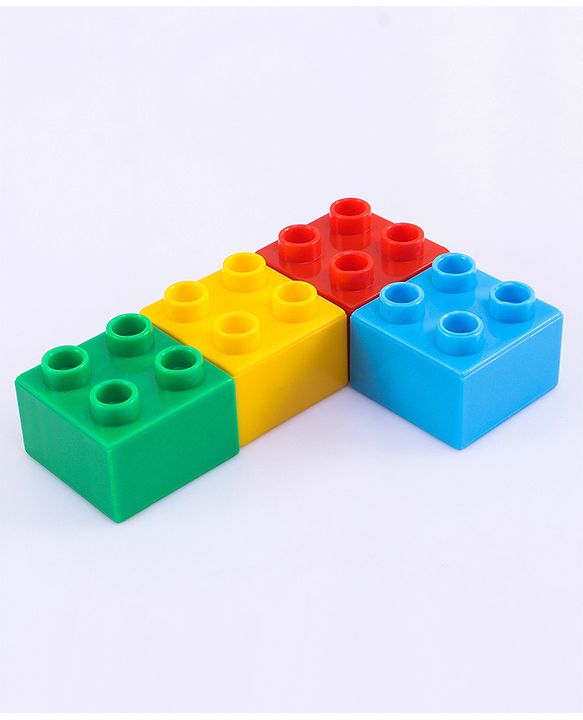 Babyhug Premium 72 Pcs Big Size Colorful Blocks| Toys Building and Construction Interlocking Jumbo Blocks with Big Building Storage Deluxe Bag | Educational and Learning Toy for Children| BIS Certified| Non-Toxic