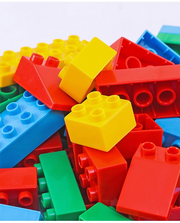 Babyhug Premium 72 Pcs Big Size Colorful Blocks| Toys Building and Construction Interlocking Jumbo Blocks with Big Building Storage Deluxe Bag | Educational and Learning Toy for Children| BIS Certified| Non-Toxic