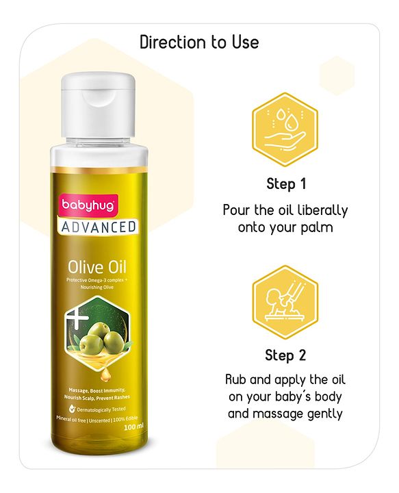 Babyhug Advanced Cold Pressed Extra Virgin Olive Oil - 100 ml