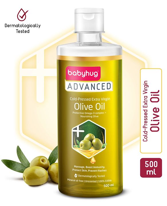 Babyhug Advanced Cold Pressed Extra Virgin Olive Oil- 500 ml