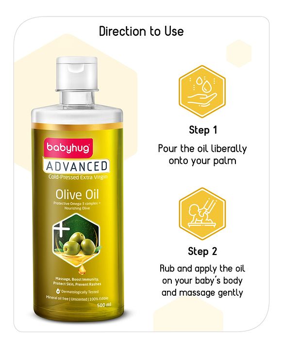 Babyhug Advanced Cold Pressed Extra Virgin Olive Oil- 500 ml