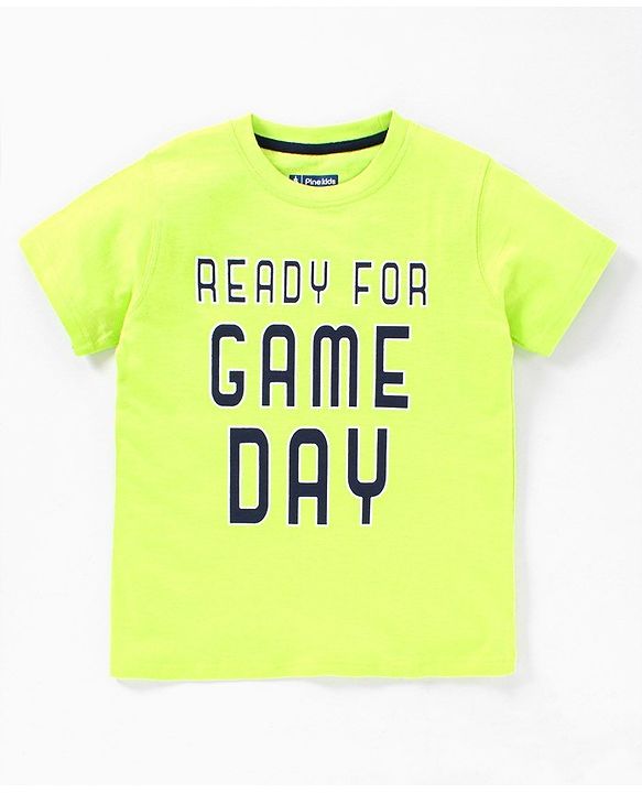 Pine Kids 100% Cotton & Bio wash Half Sleeves Tees Pack of 3 - Yellow Blue Green