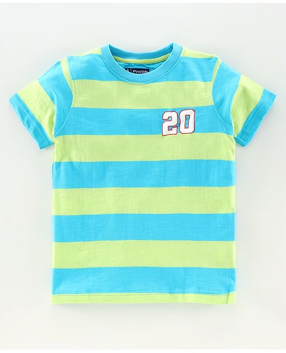 Pine Kids Half Sleeves Bioawashed 100% Cotton Tees Pack of 3 - Orange Green Blue